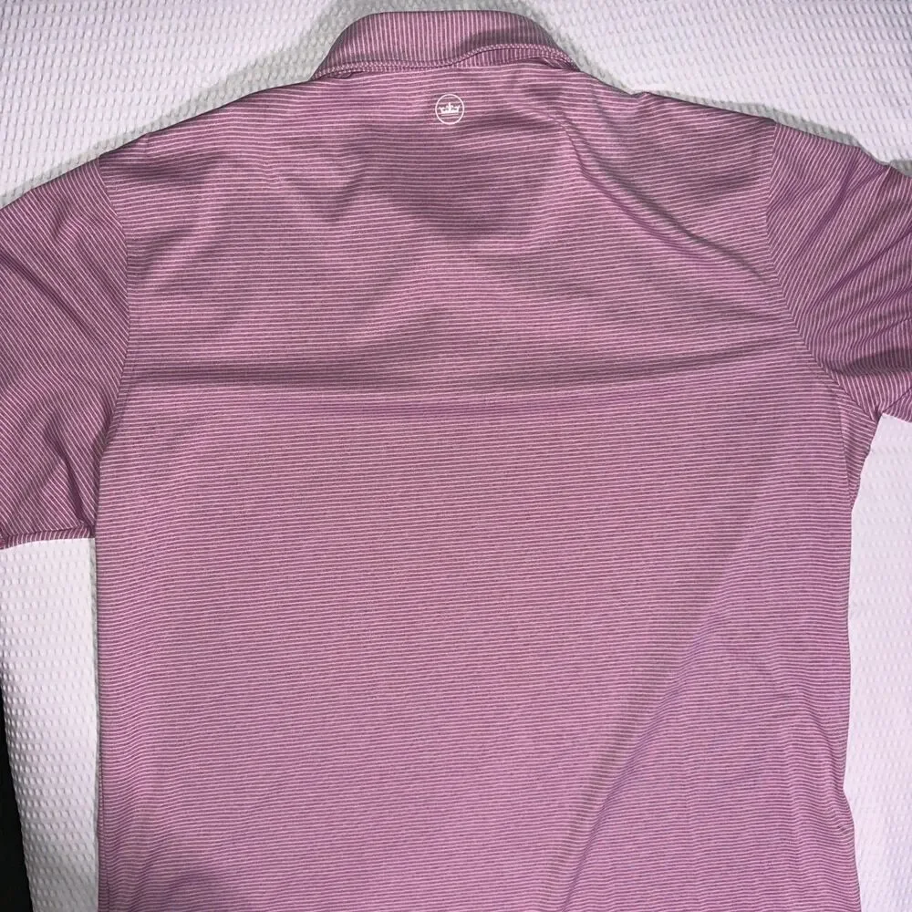 Peter Millar Summer Comfort Polo Shirt XL Pink/purp Striped Golf Performance